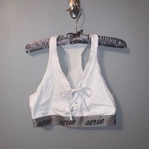 aerie lace up sports bra